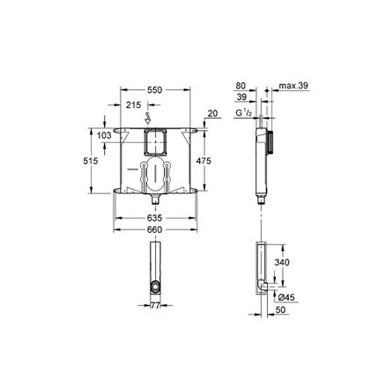 GROHE CASSETTA DI SCIACQUO SCARICO WC DA INCASSO