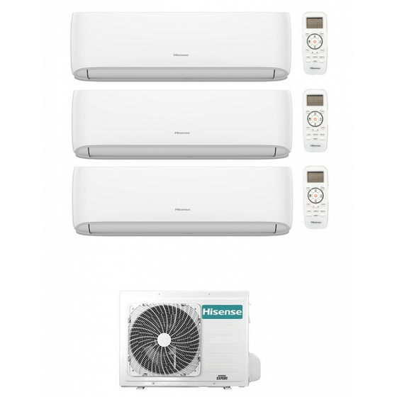 Climatizzatore Condizionatore Hisense Trial Split Inverter serie HI-COMFORT 9+9+12 con 3AMW52U4RJA R-32 Wi-Fi Integrato 9000+9000+12000 – Novità